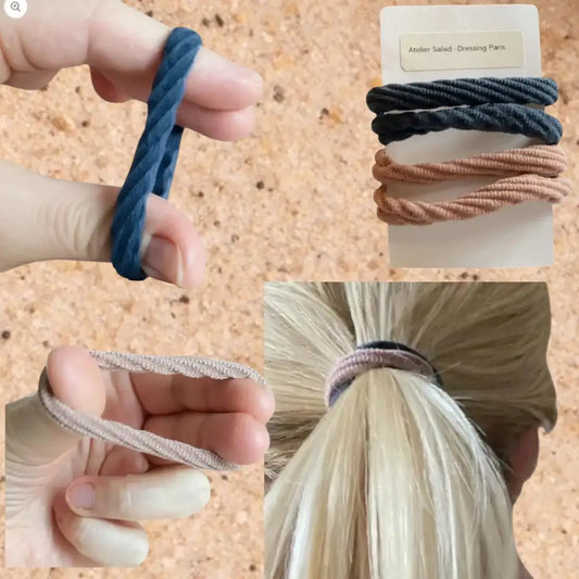 Lot de 4 Élastiques Cheveux Sans Métal – Accessoire Tendance Rose & Viole - Chouchous et élastiques