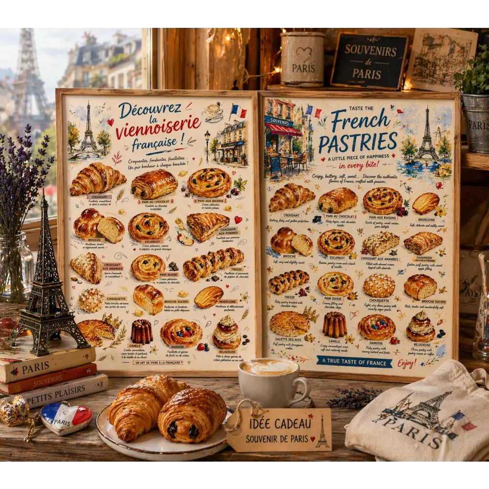 affiche cuisine gourmande viennoiserie française à imprimer