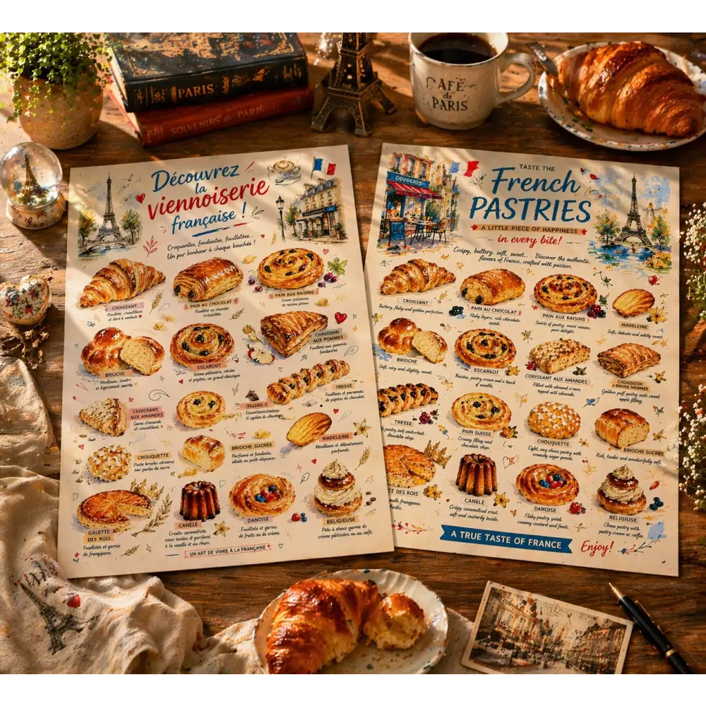décoration murale cuisine viennoiserie française style Paris