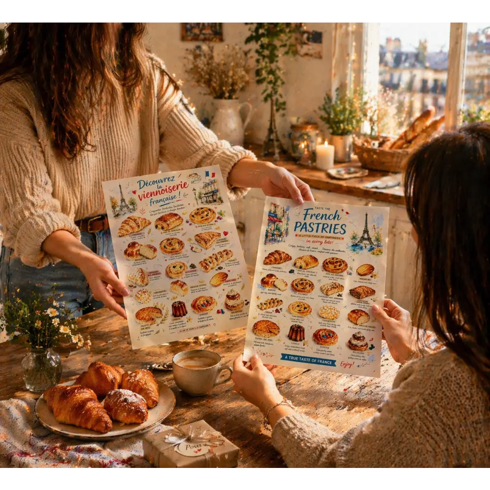 affiche croissant pain au chocolat décoration cuisine Paris