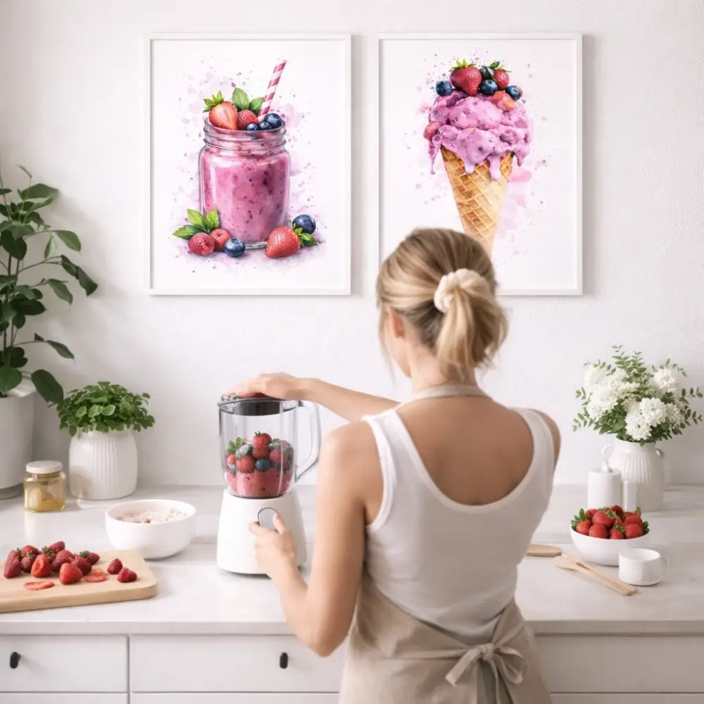décoration salle à manger fruits rouges affiche cuisine