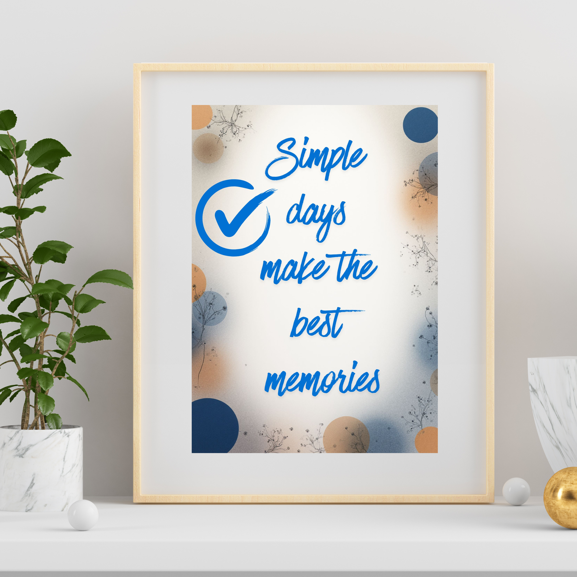 
Modern minimalist printable wall art displayed in a bright living room interior