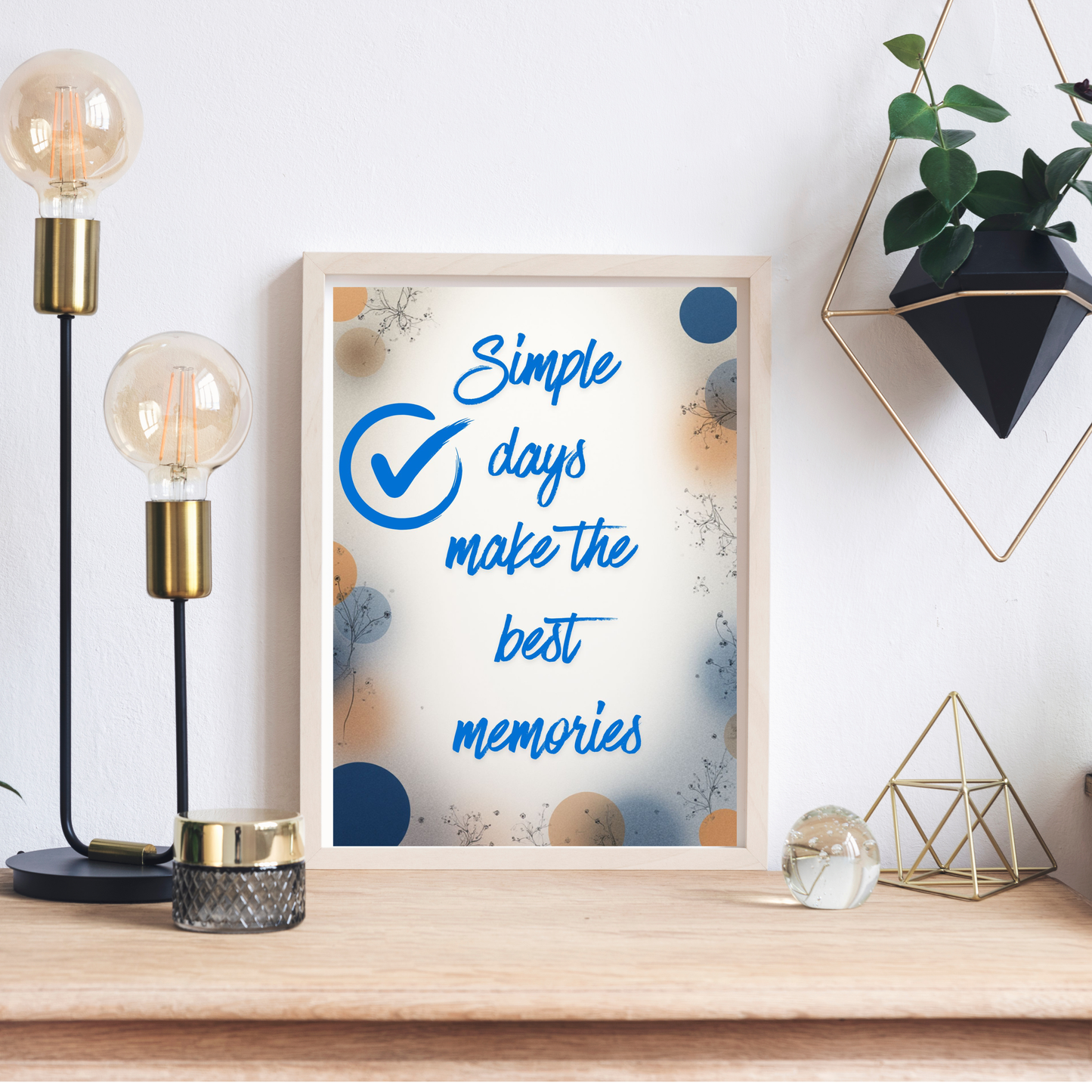 Printable quote poster in a minimalist bedroom decor