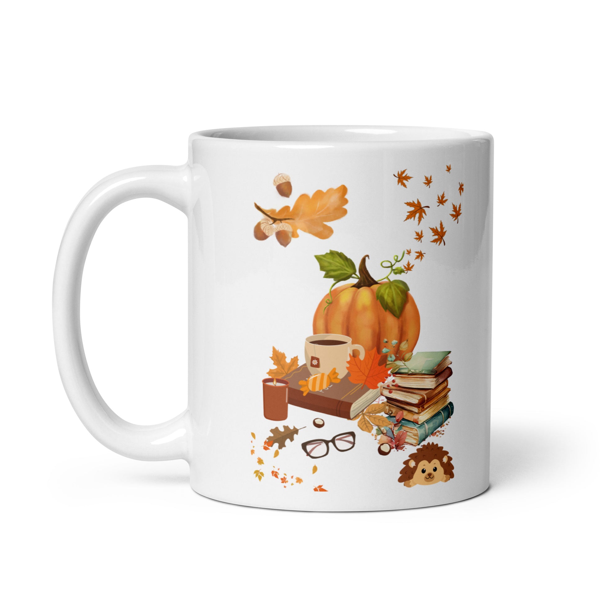 Mug Halloween en céramique avec motif citrouille, idéal pour l’automne