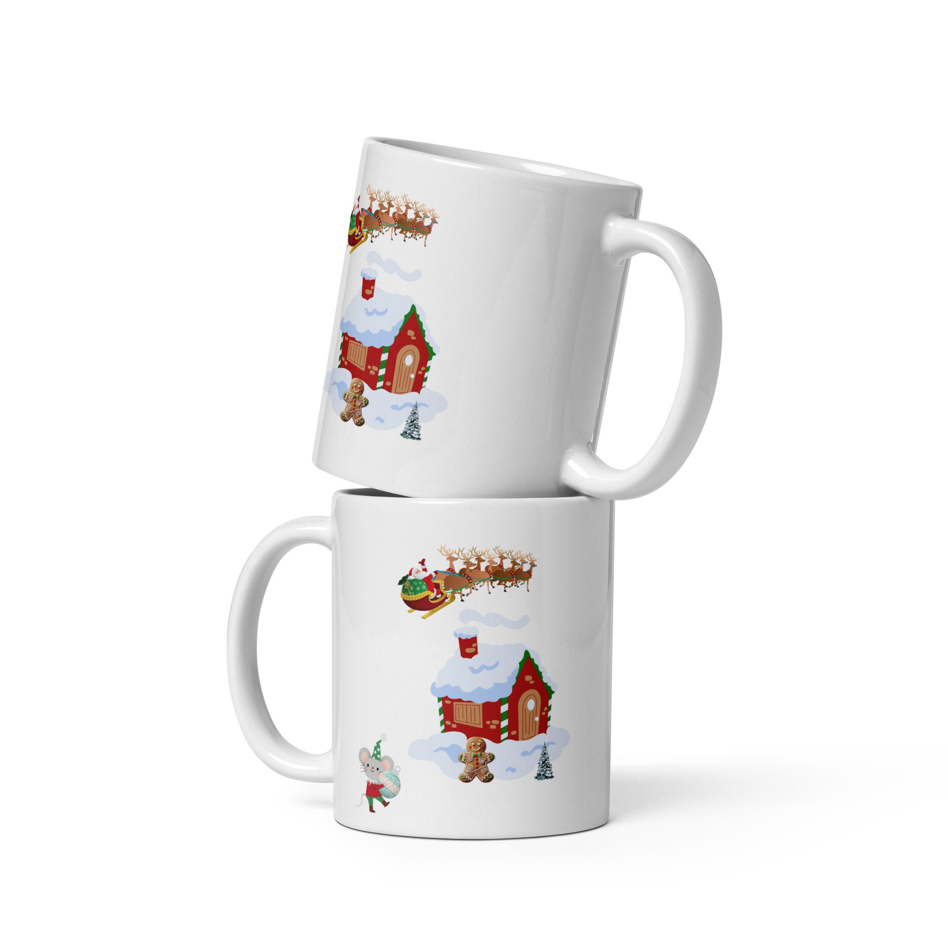 Mug en céramique 325 ml avec inscription festive, idéal mug cake et ambiance Noël