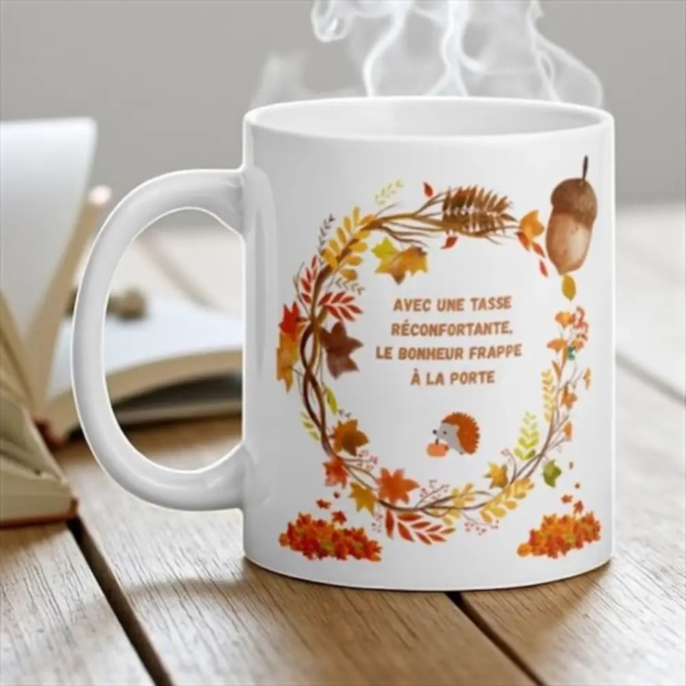 Mug “Phrase inspirante” – Cadeau pour épouse automne en céramique
