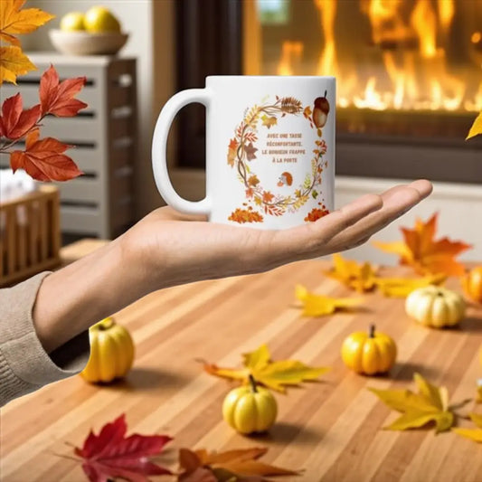 Mug “Phrase inspirante” – Cadeau pour épouse automne en céramique