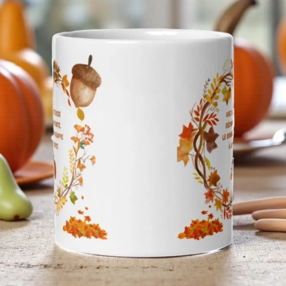 Mug “Phrase inspirante” – Cadeau pour épouse automne en céramique
