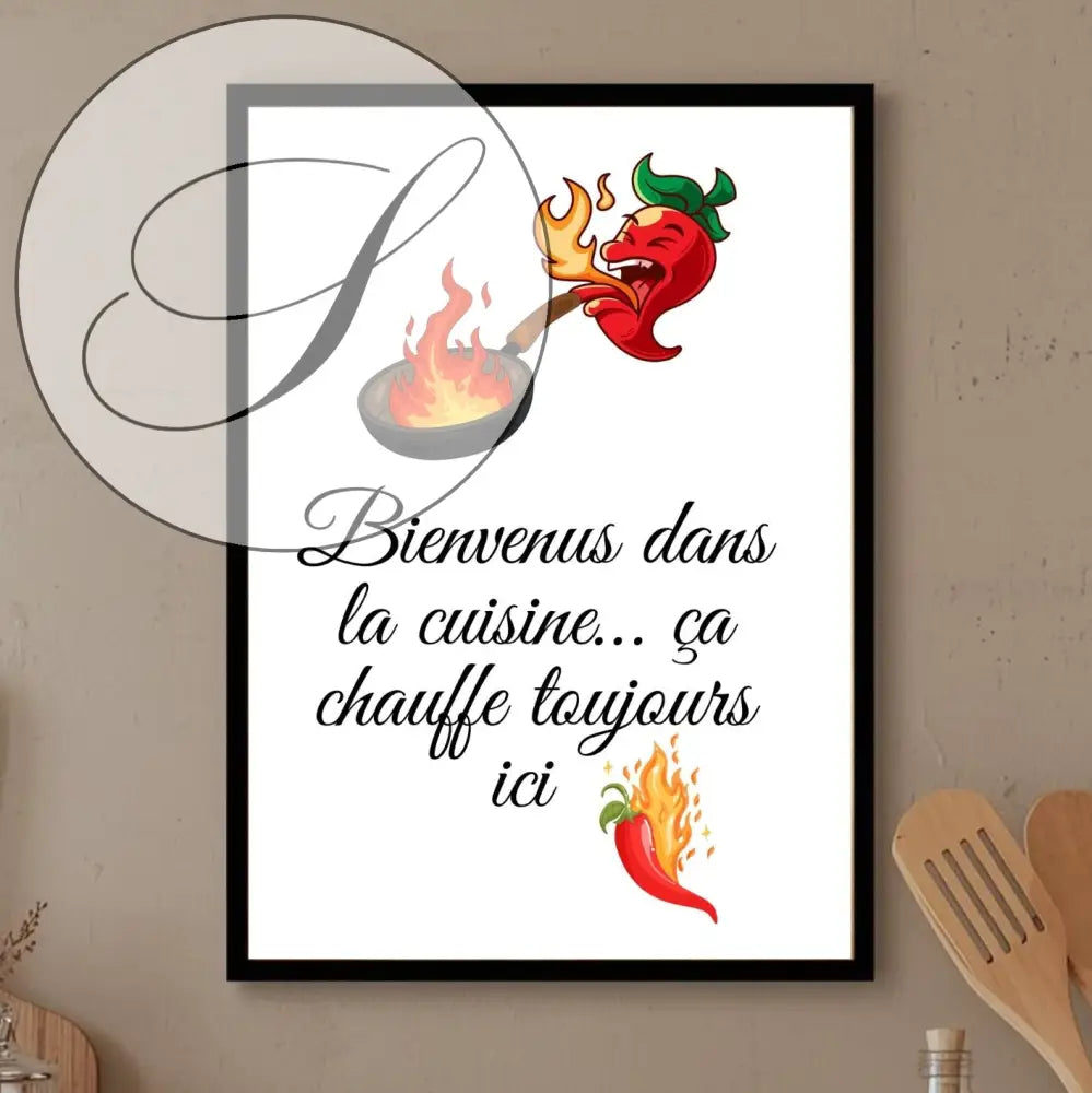 Affiche cuisine à imprimer bienvenue dans ma cuisine, décoration murale cuisine
