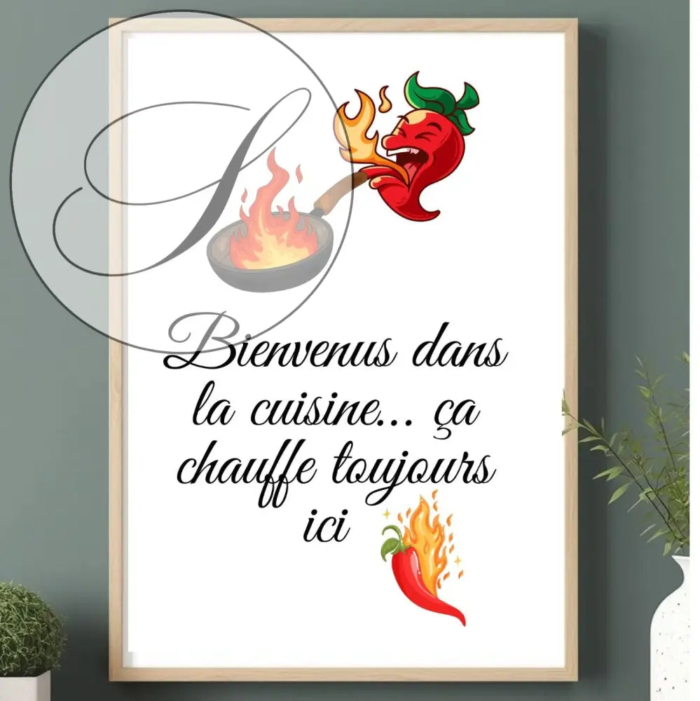 Affiche cuisine bienvenue dans ma cuisine à imprimer, décoration murale