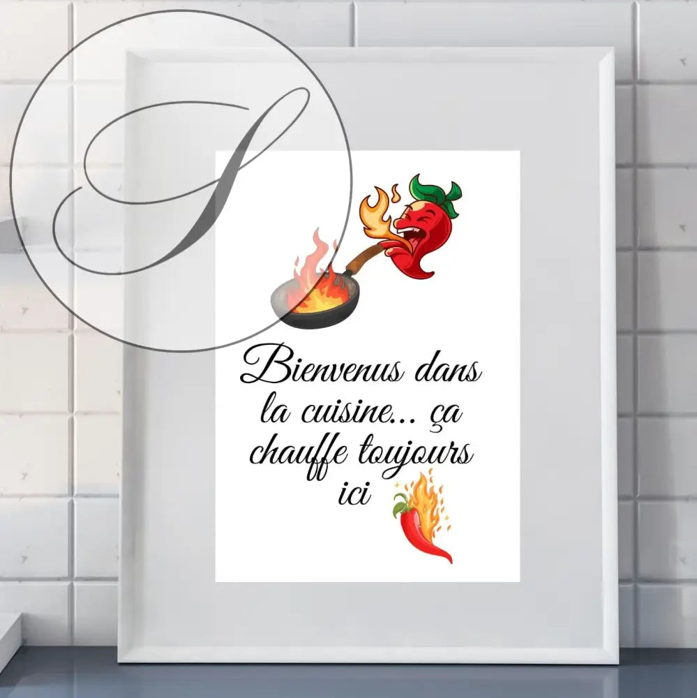 Affiche murale cuisine bienvenue dans ma cuisine à imprimer