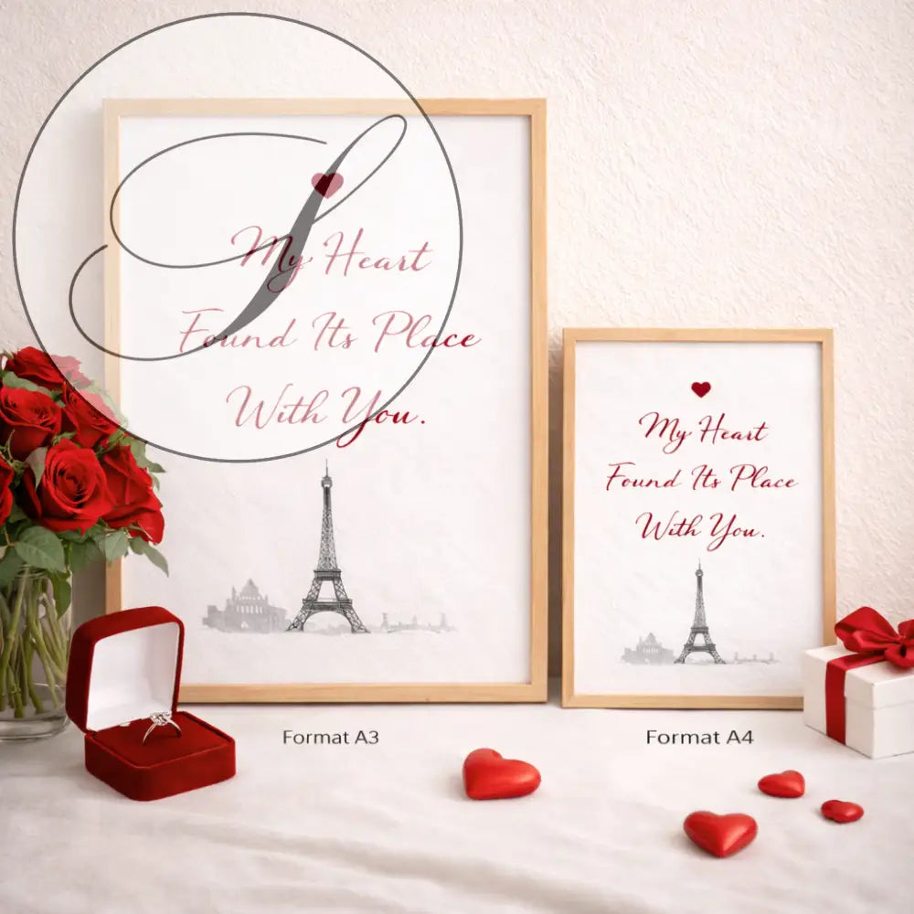 Cadeau Saint Valentin élégant sous forme d’affiche murale décorative