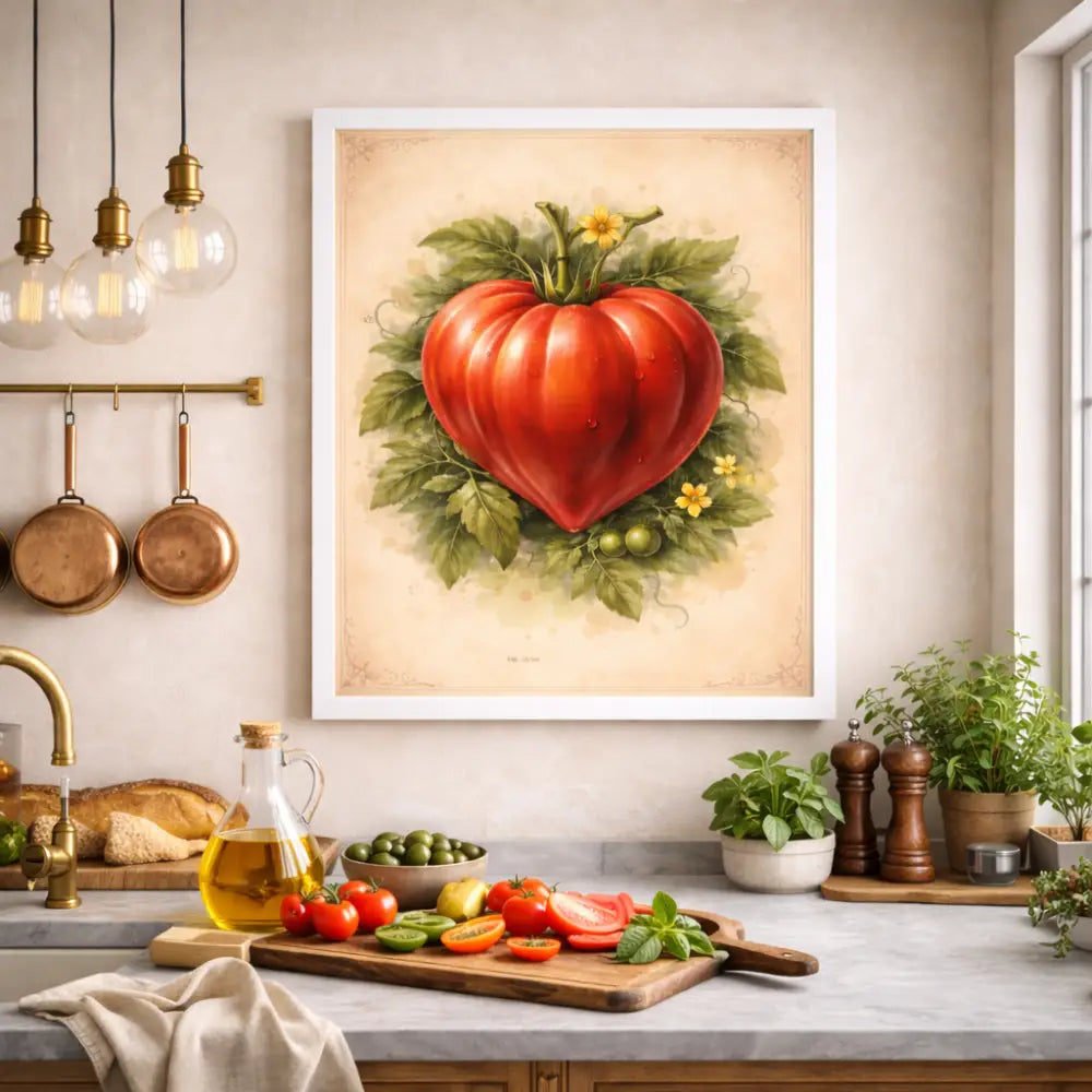 affiche cuisine deco mural cuisine tomate coeur de boeuf