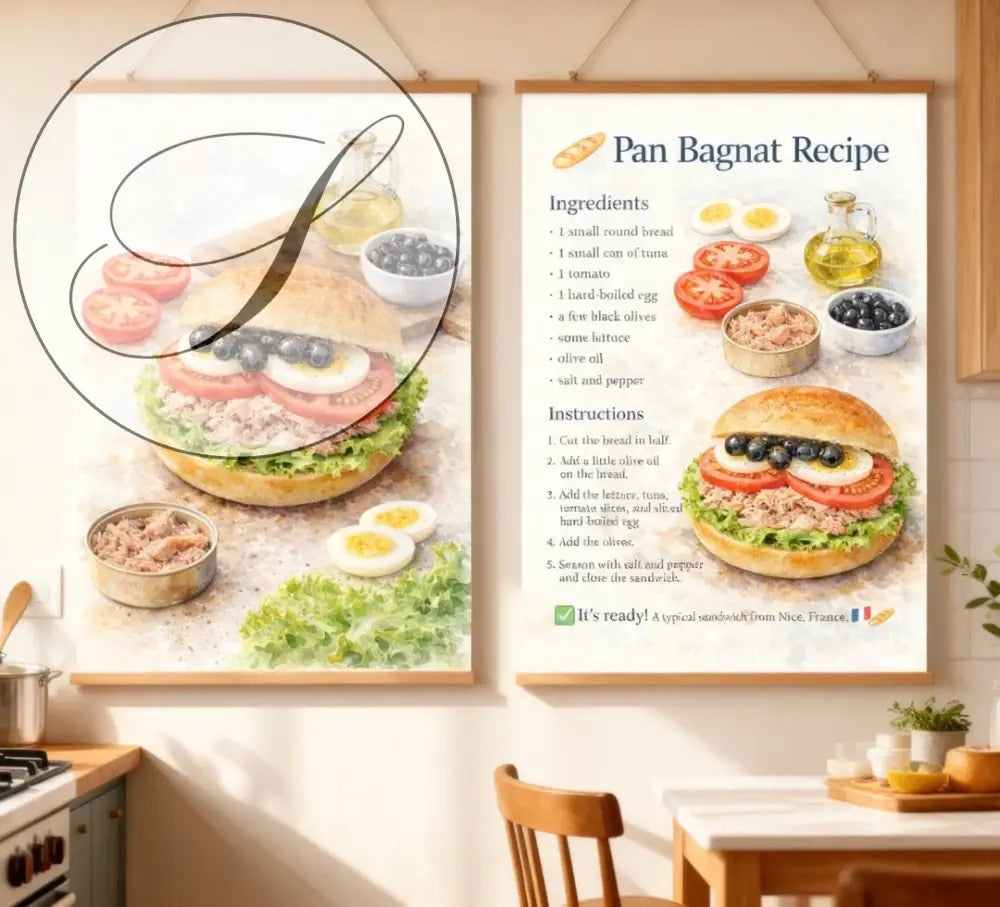 Affiche recette cuisine pour décoration murale cuisine tendance