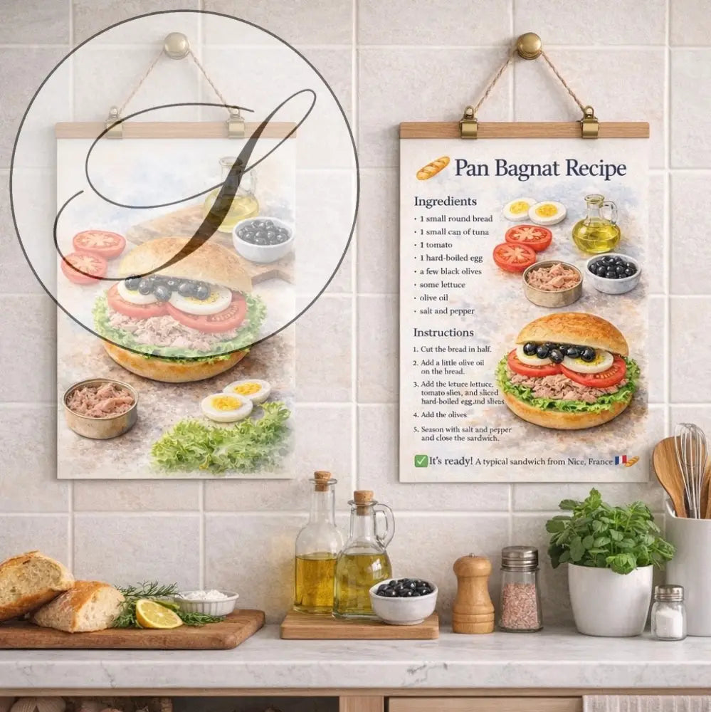 Poster cuisine déco murale française style Provence et méditerranéen