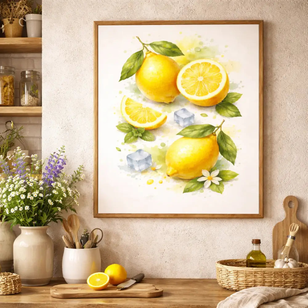 poster déco cuisine française citron style provençal déco murale gourmande