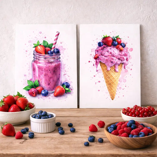 décoration murale cuisine fruits rouges affiche moderne
