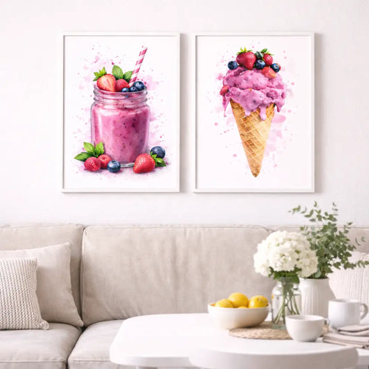 deco mur cuisine fruits rouges moderne décoration murale