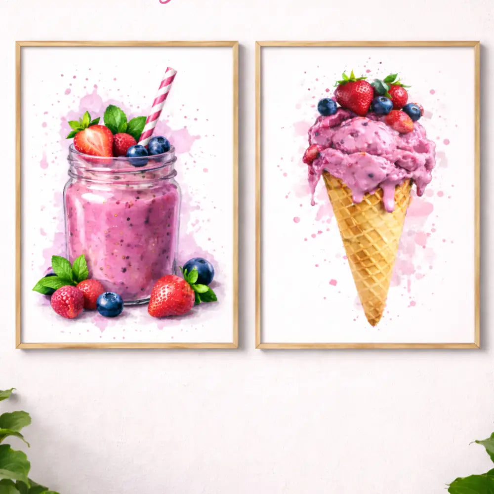 affiche fruits rouges décoration murale cuisine moderne