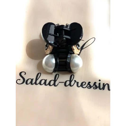 Petite pince-crabe  pour cheveux perles et strass ALICIA salad-dressing