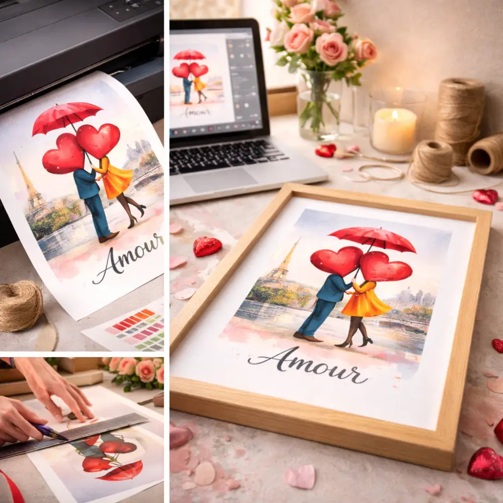 Cadeau Saint Valentin décoration murale poster à imprimer amour doux
