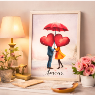 Poster à imprimer Saint Valentin décoration murale romantique amour