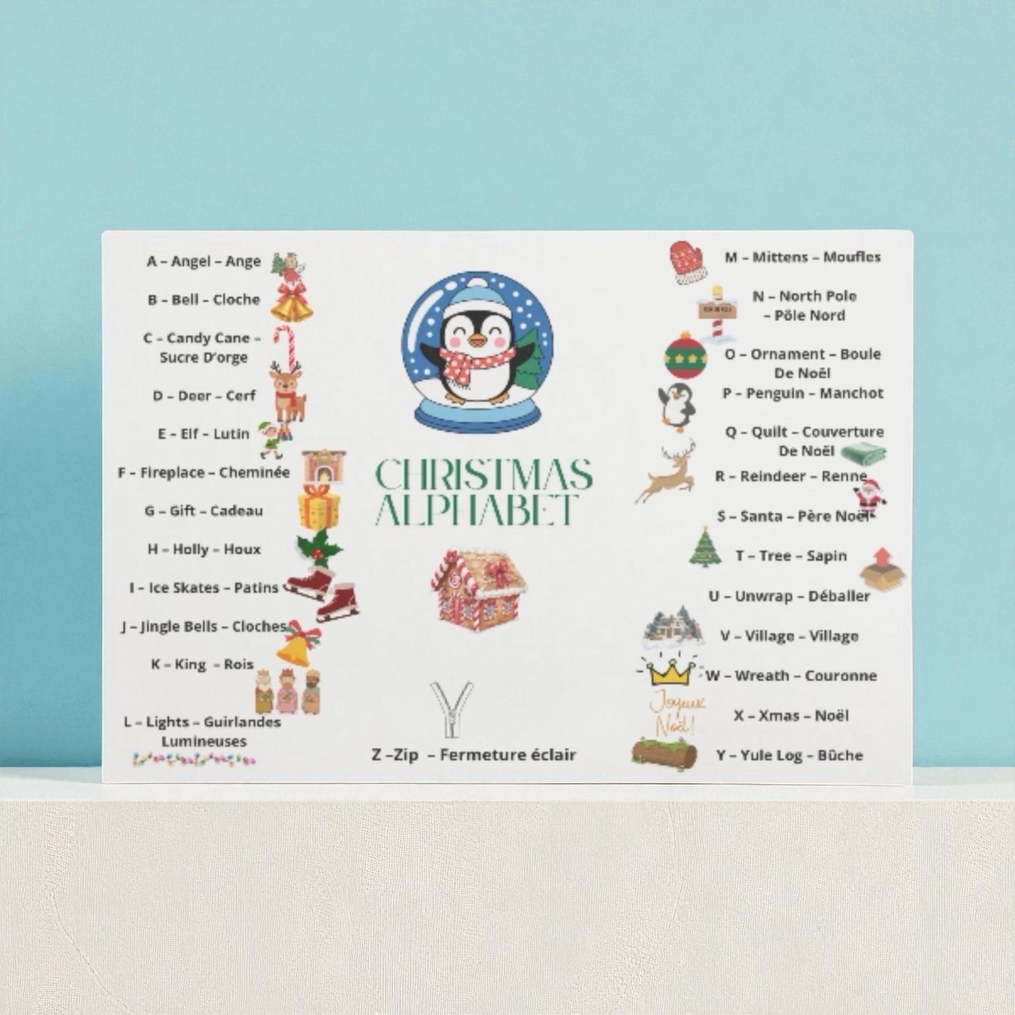 Poster alphabet anglais pour apprendre l’anglais facilement