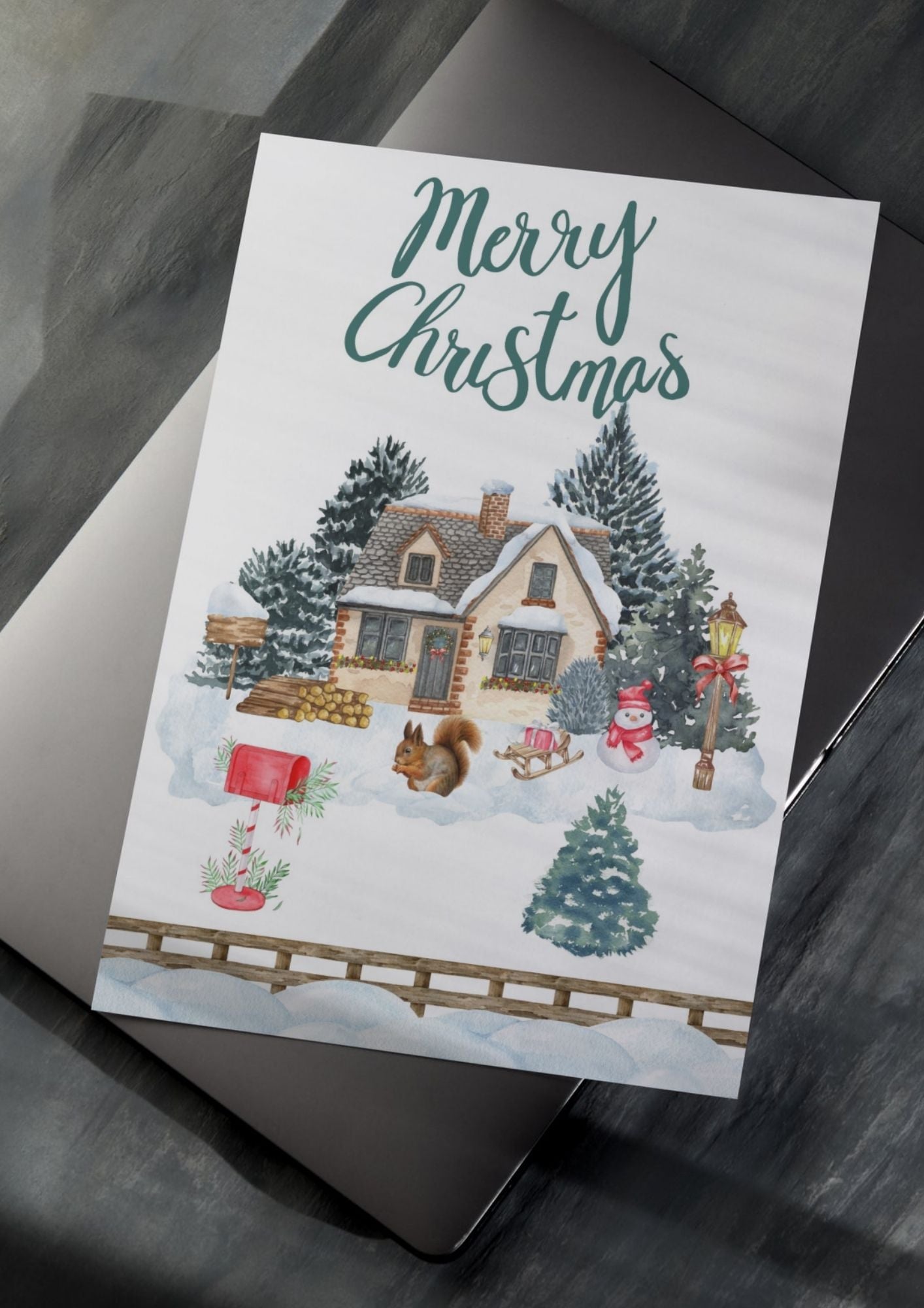 Poster Christmas utilisé comme décoration de bureau pour les fêtes