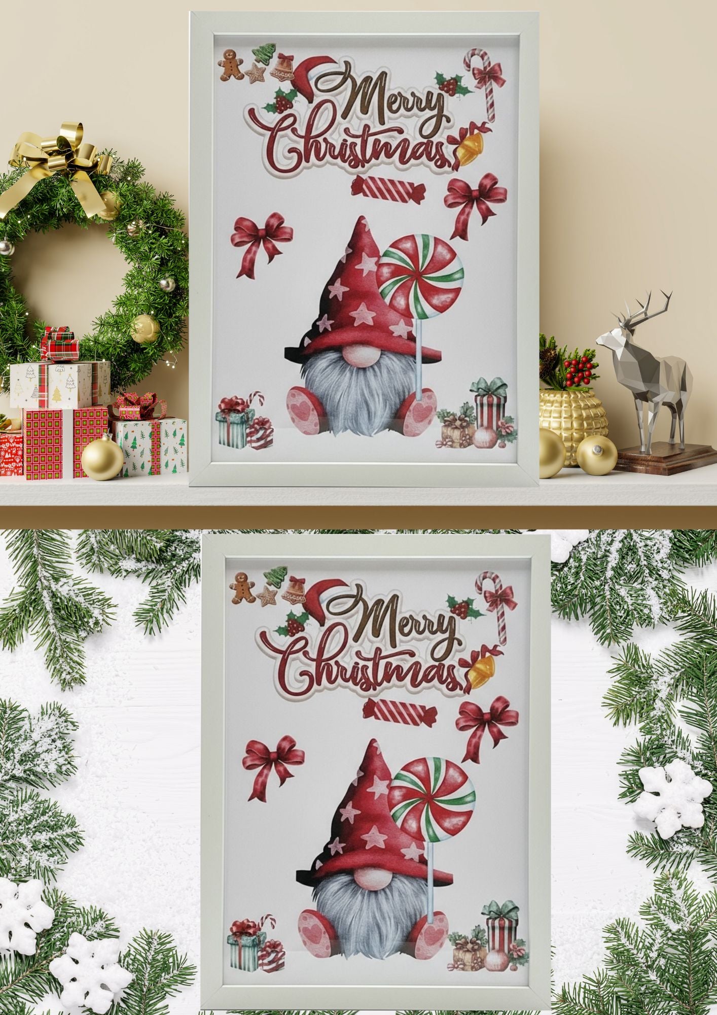 Poster Christmas premium, art mural hivernal