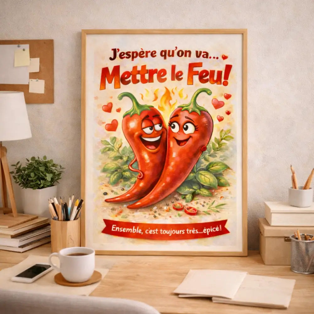 Affiche cuisine déco murale comme cadeau Saint Valentin original pour couple