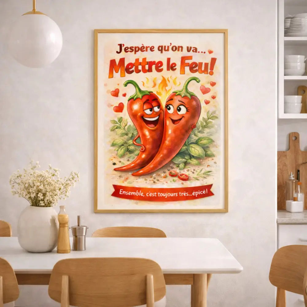 Idée cadeau Saint Valentin affiche cuisine déco murale à imprimer