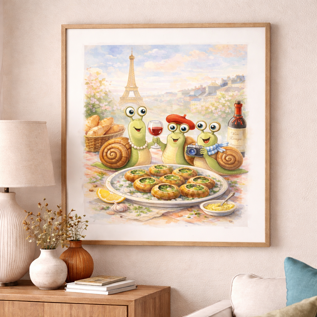 Poster déco cuisine inspiré de Paris pour déco murale moderne