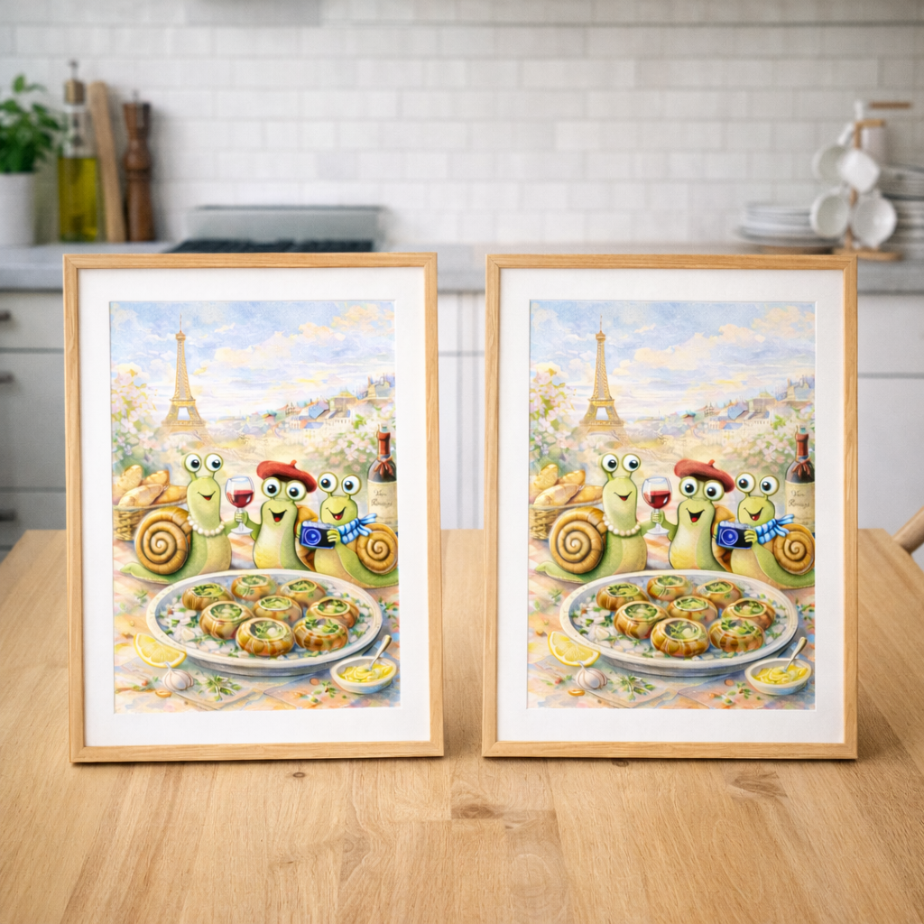 Poster déco cuisine parisien pour décoration murale élégante