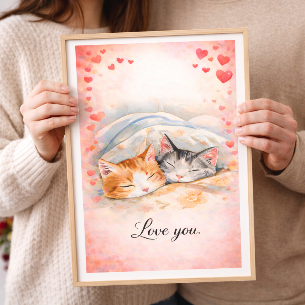 Poster download Saint Valentin pour décoration murale élégante et romantique