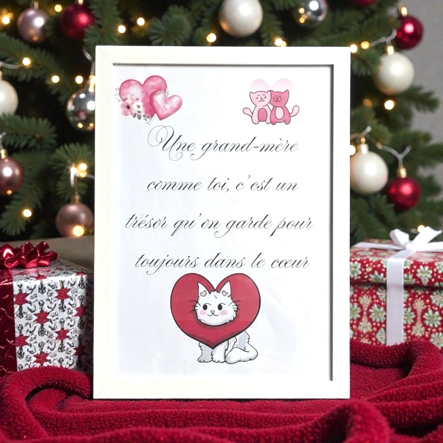 Poster A4 encadré – idée cadeau Noël idéale pour une grand-mère