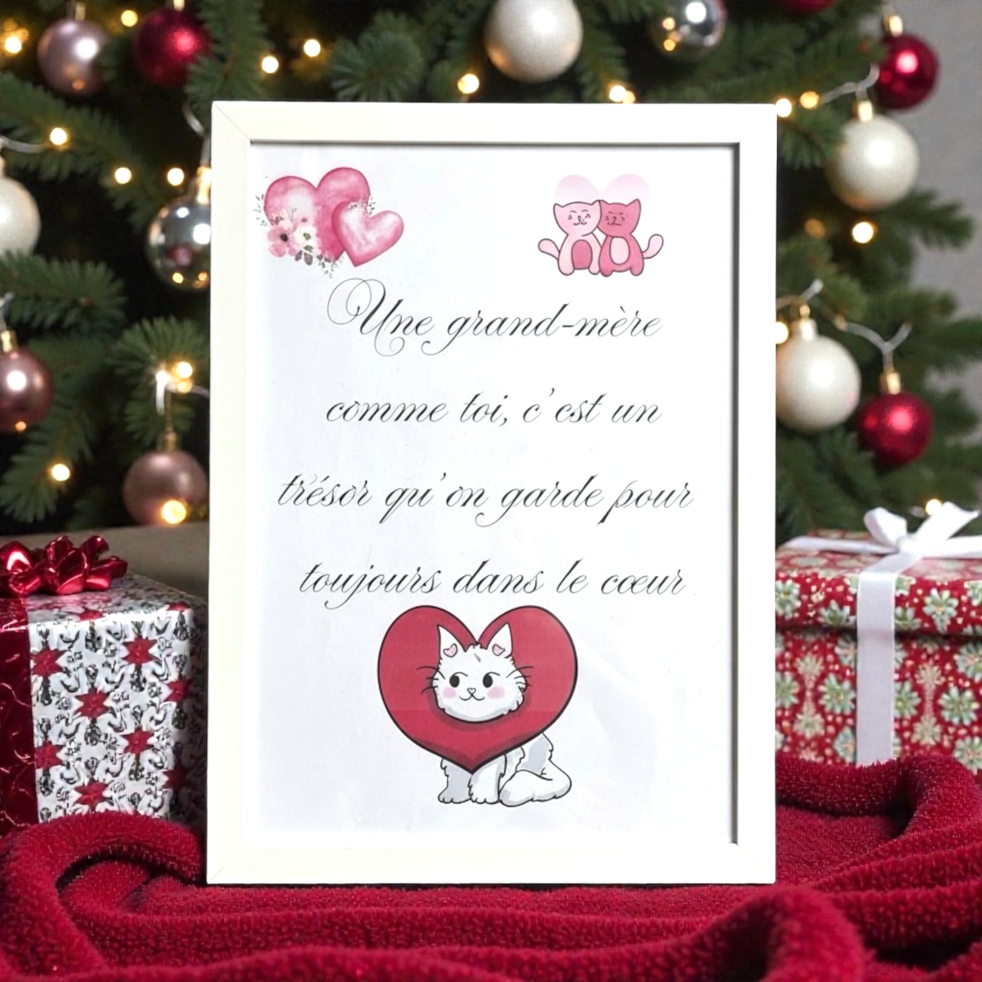 Poster A4 encadré – idée cadeau Noël idéale pour une grand-mère