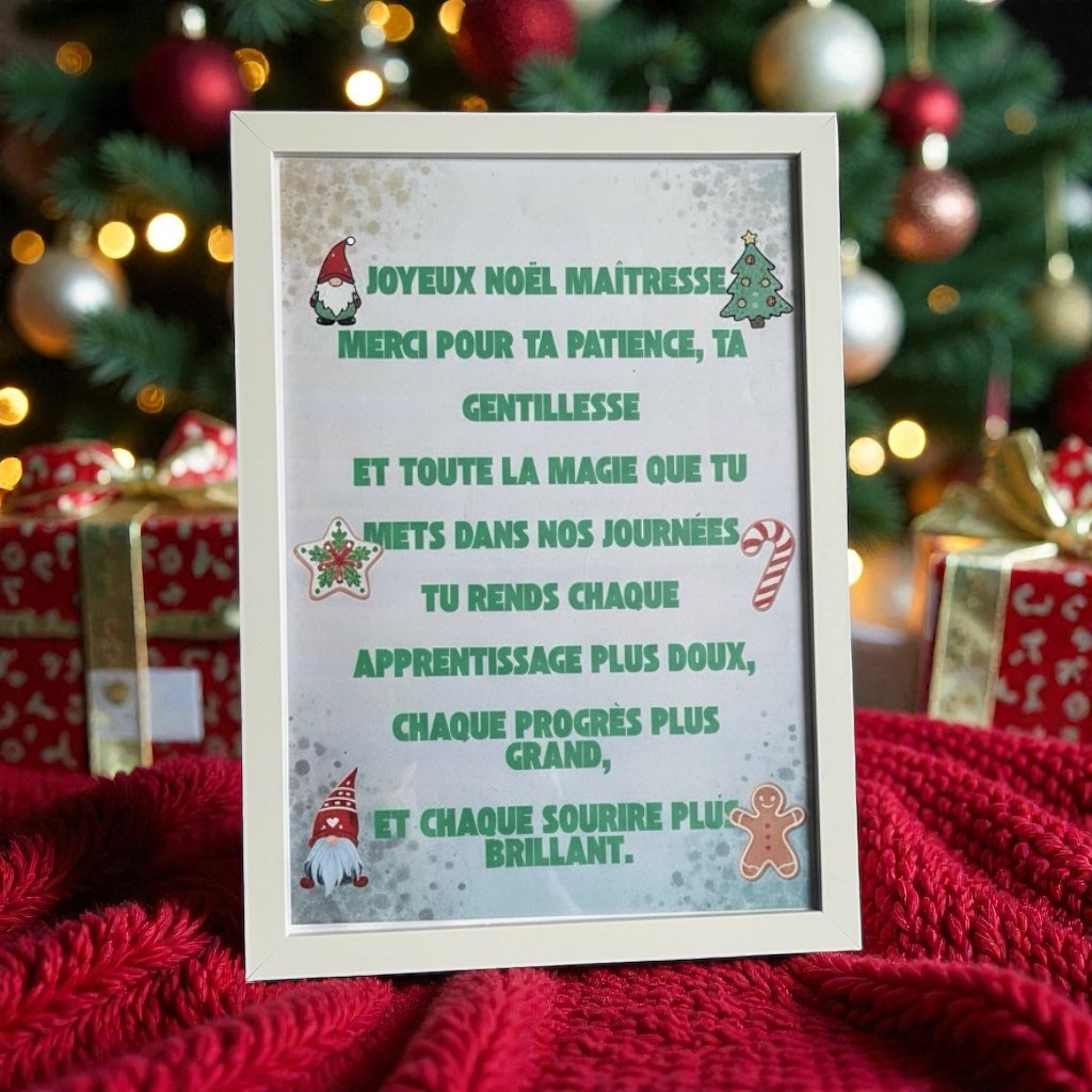 Poster maîtresse déco salle de classe