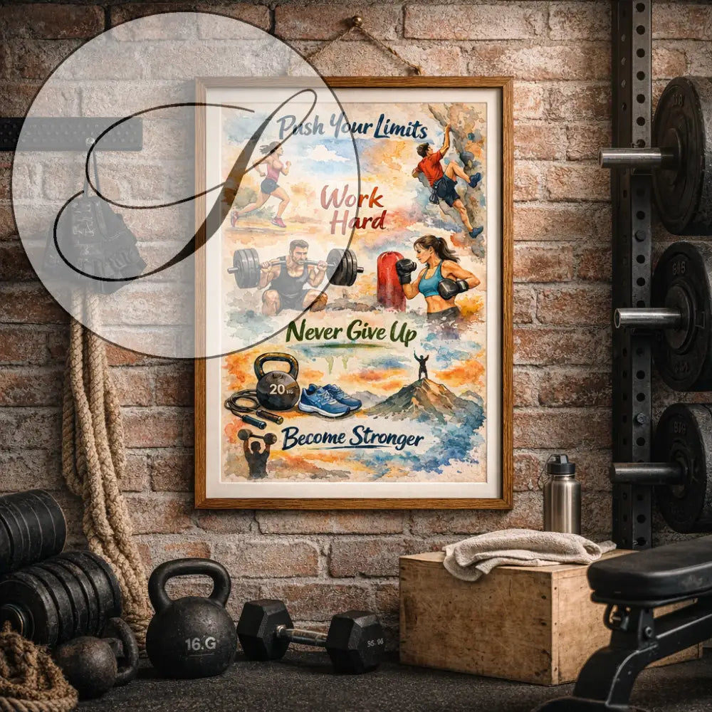 poster motivation gym décoration fitness moderne mur