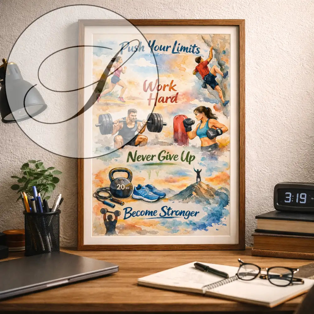 affiche sport pdf téléchargement instantané motivation fitness