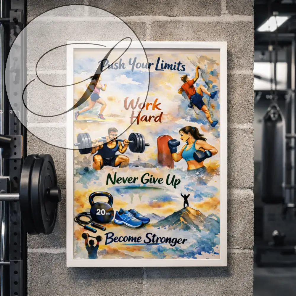 poster dépassement de soi idée cadeau fitness original