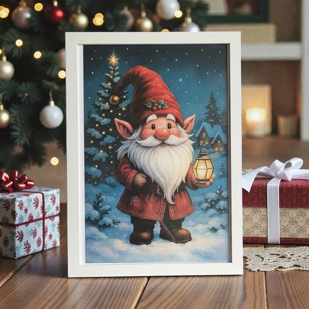 Illustrated wall poster for a warm Christmas atmosphere