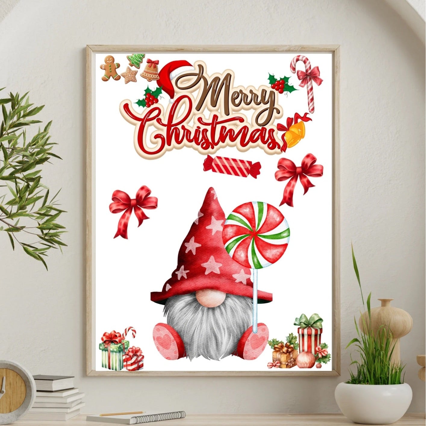 Poster Noël décoration intérieure à imprimer PDF