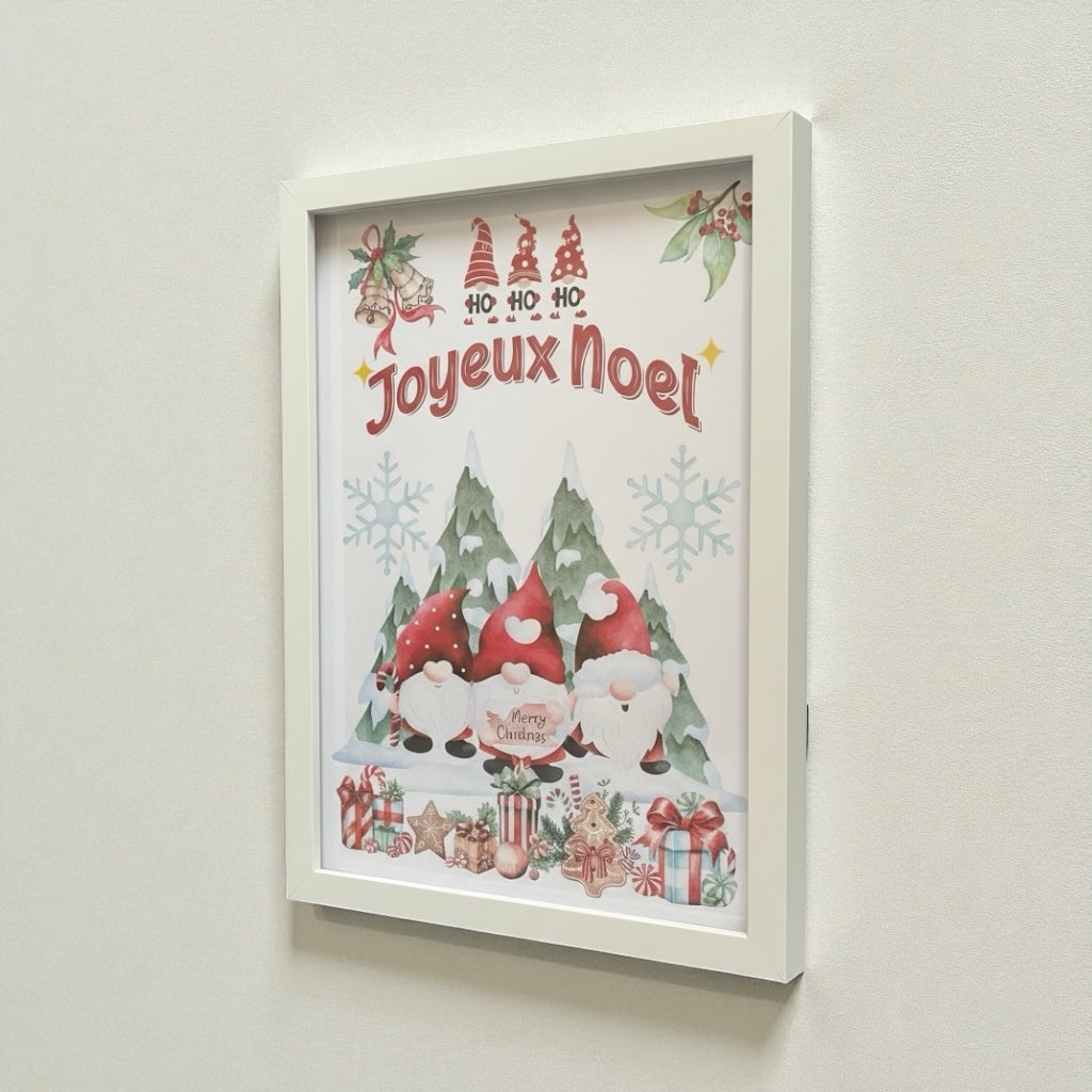 Décoration murale de Noël avec affiche encadrée élégante