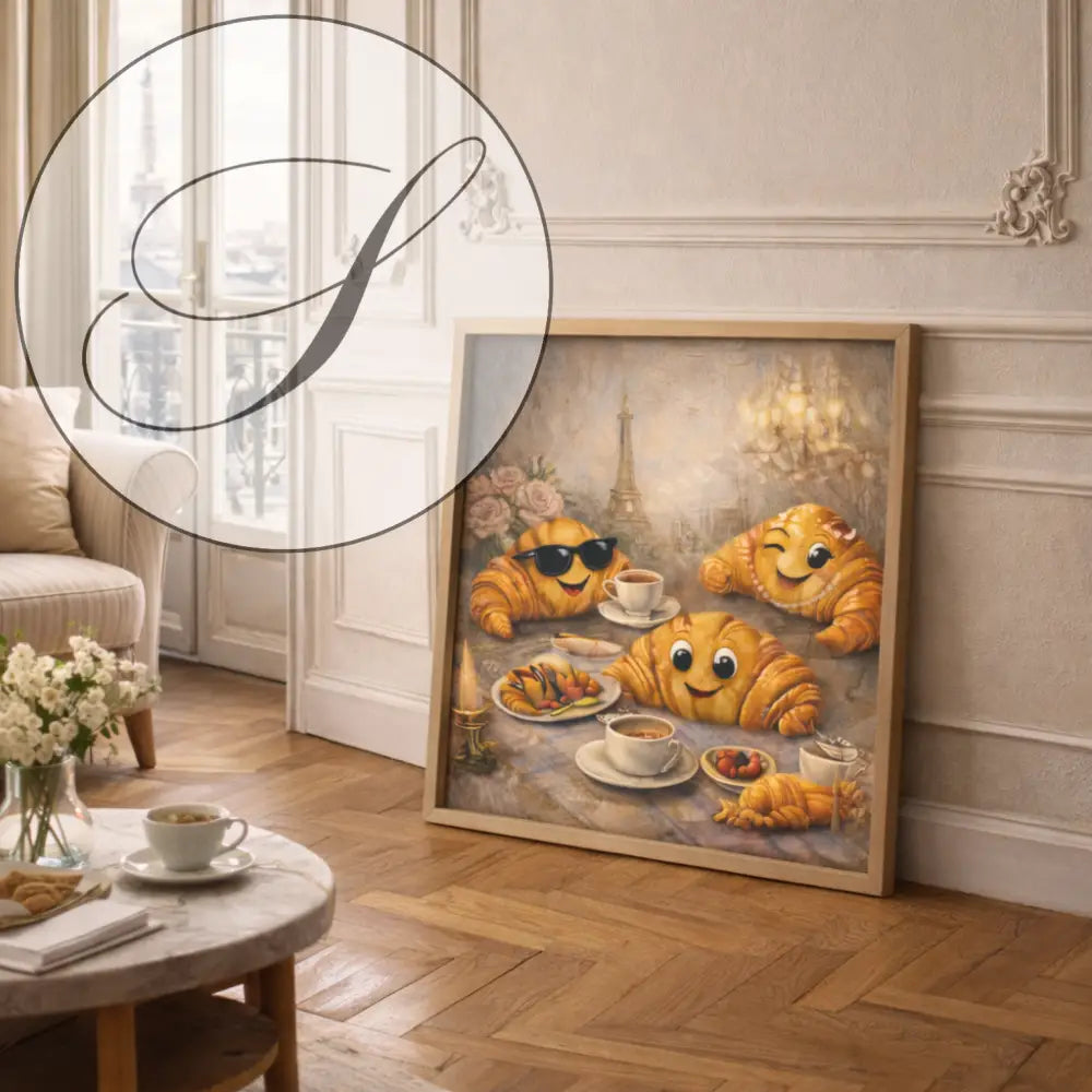 Affiche Paris en déco murale au-dessus d’un coin café cuisine
