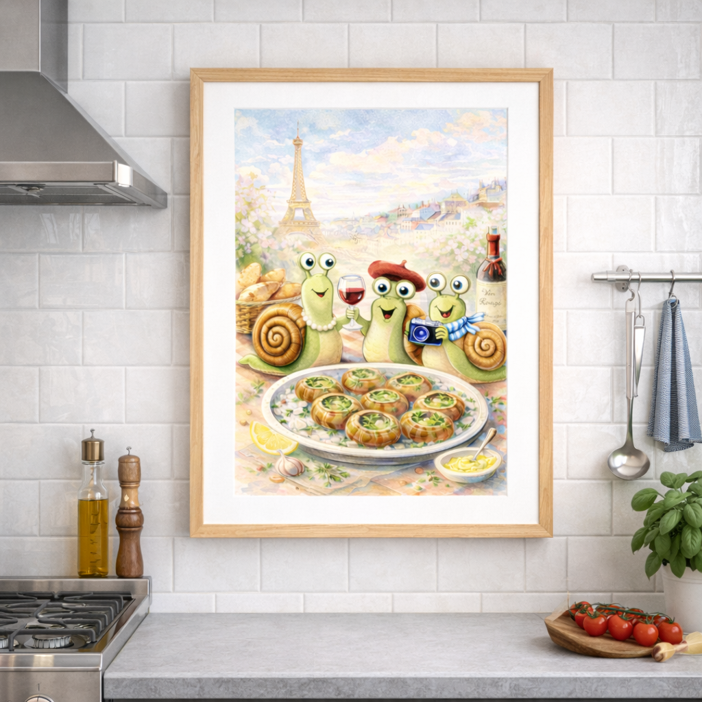 Affiche cuisine Paris – Poster décoratif à télécharger pour une déco murale élégante - affiche et poster