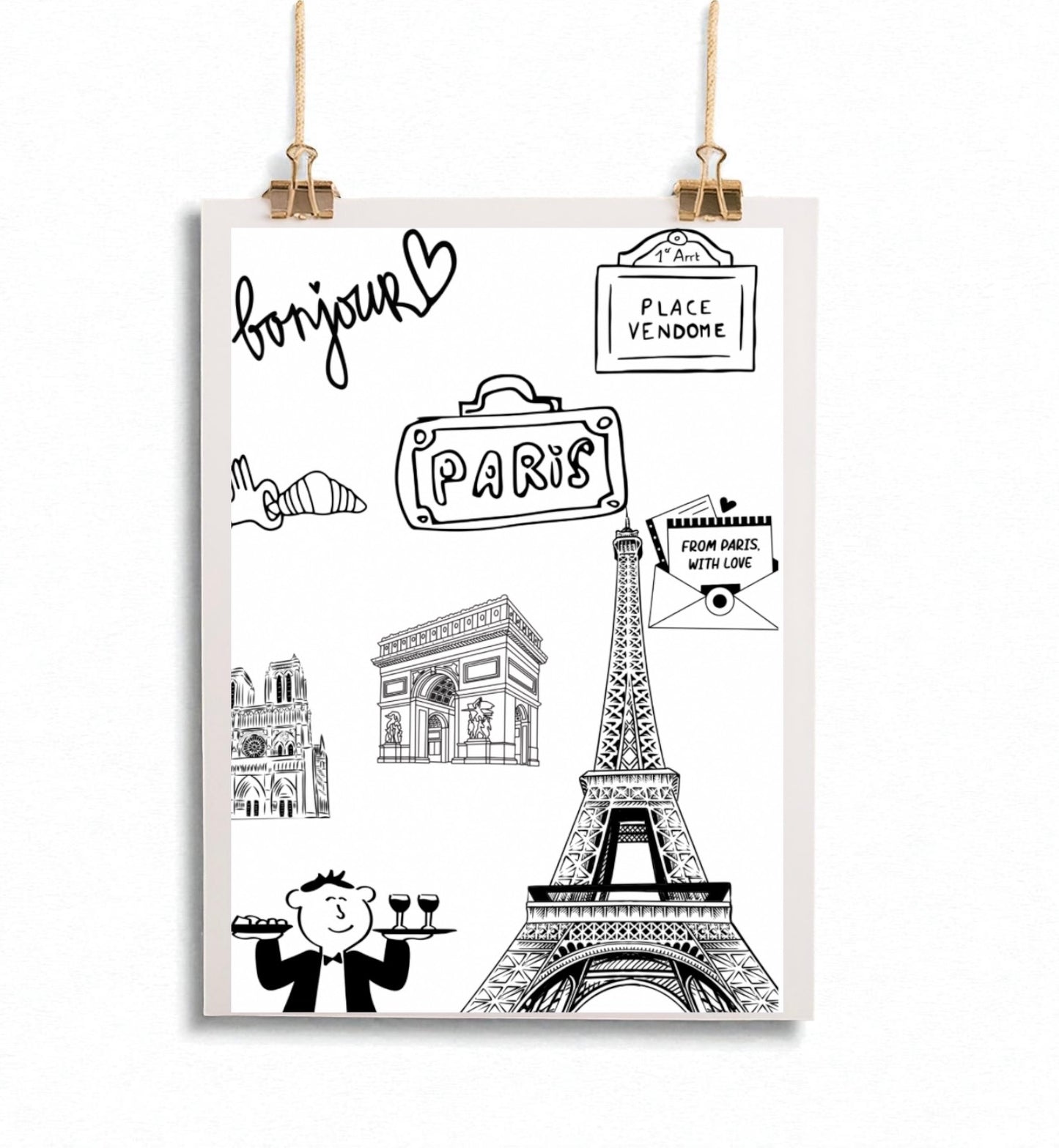 Poster Paris – Souvenir de Décoration Murale Art Mural Idée Cadeau - Affiche