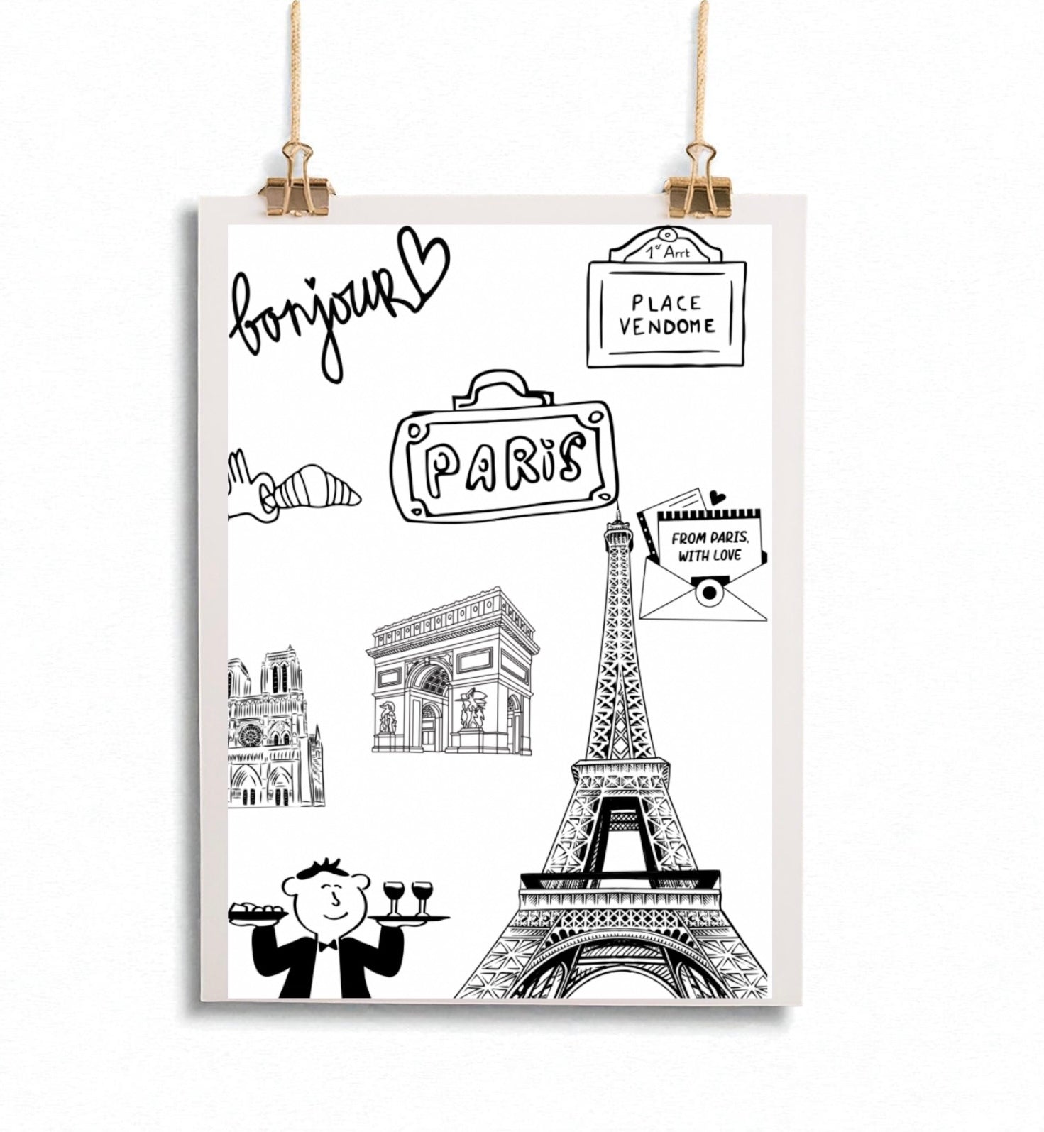 Poster Paris – Souvenir de Décoration Murale Art Mural Idée Cadeau - Affiche