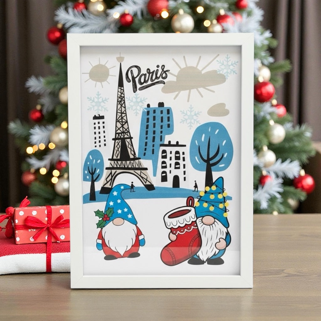 Poster Christmas minimaliste accroché au mur