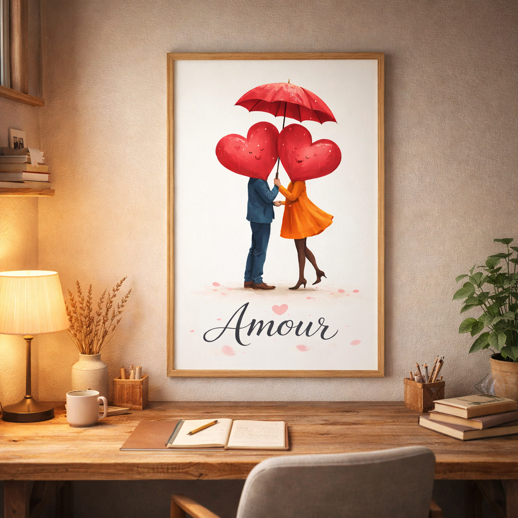 Poster à imprimer romantique amour idée Cadeau Saint Valentin moderne