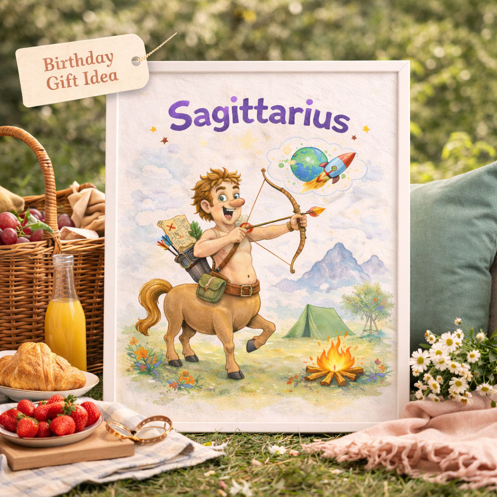 Poster signe astrologique Sagittaire decoration murale moderne